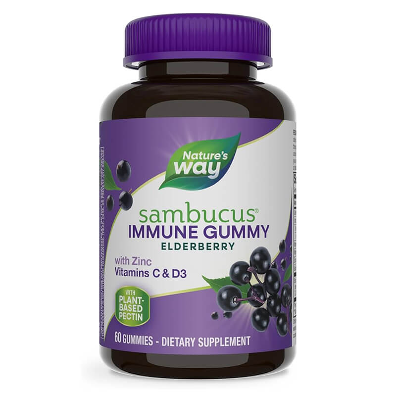 Самбукус Гъми (с витамин С, D3 и цинк) х 60 желирани таблетки Nature's Way