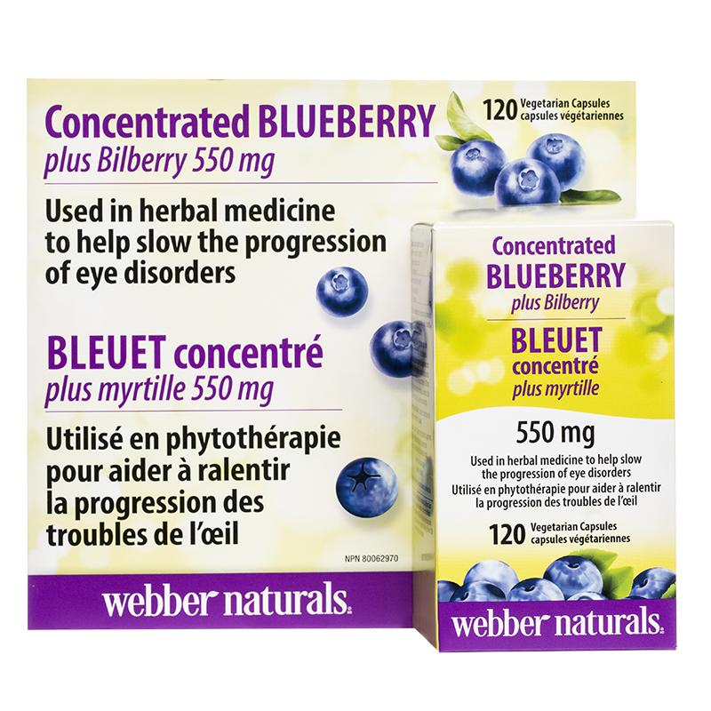 Синя + Черна боровинка х 120 капсули Webber Naturals