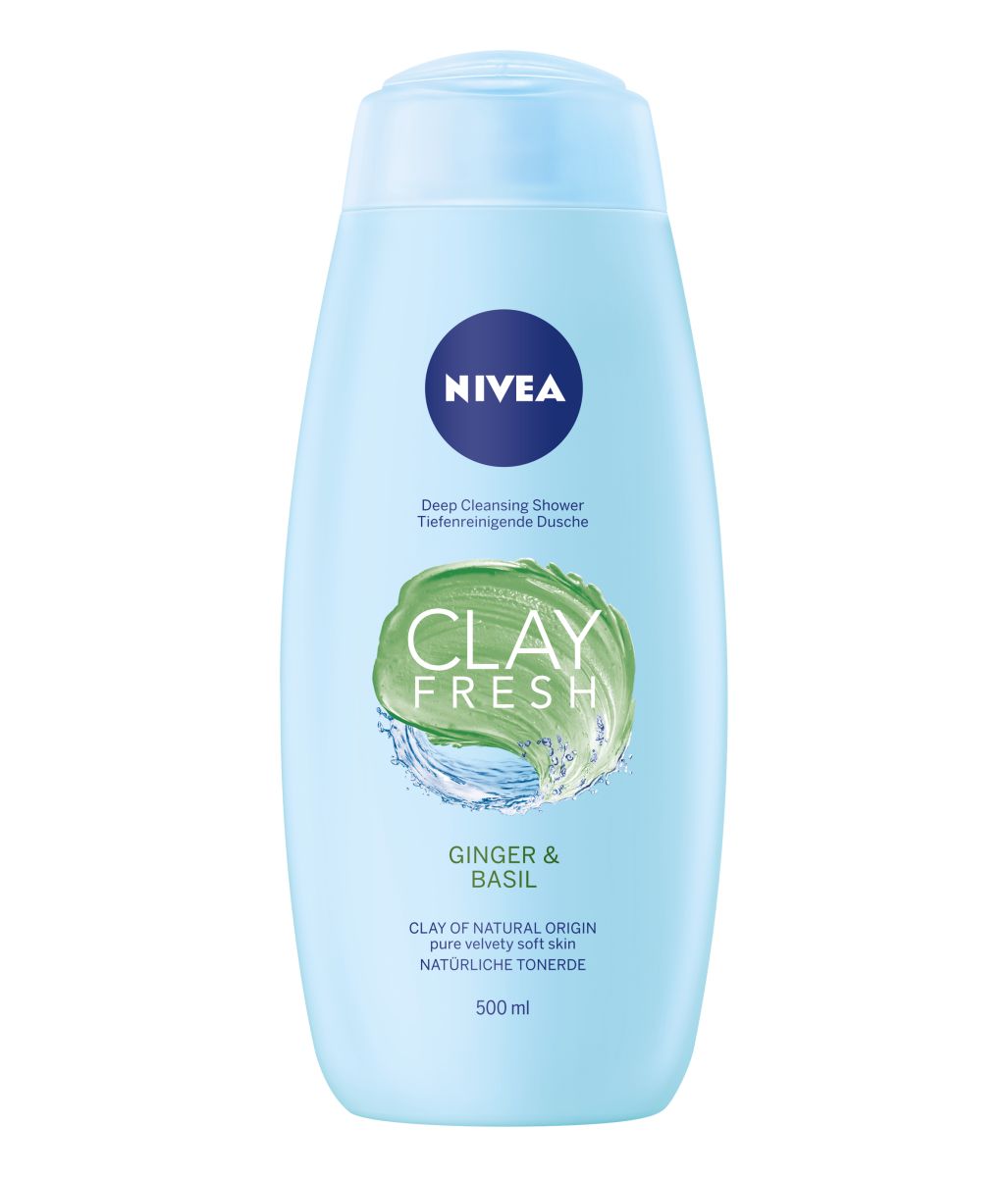 NIVEA Душ-гел Clay Fresh Джинджифил & Босилек 500ml