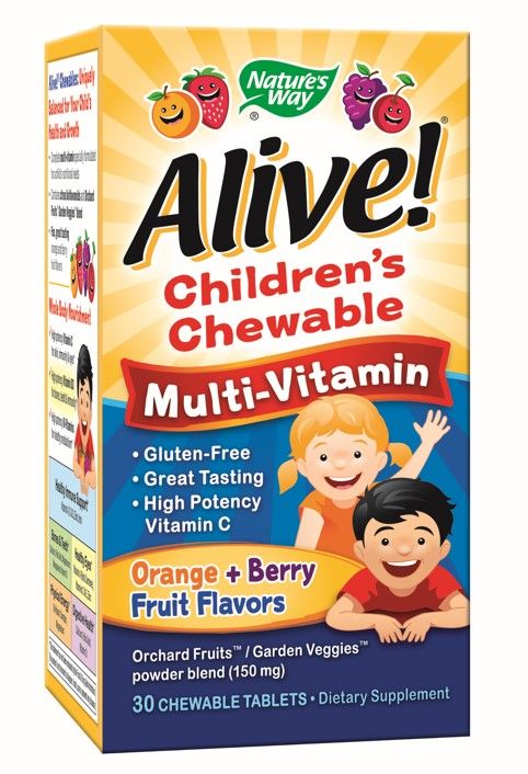 Nature's Way Alive Children's Chewable Multi-Vitamin Алайв мултивитамини за деца 1.55 г х30 дъвчащи таблетки