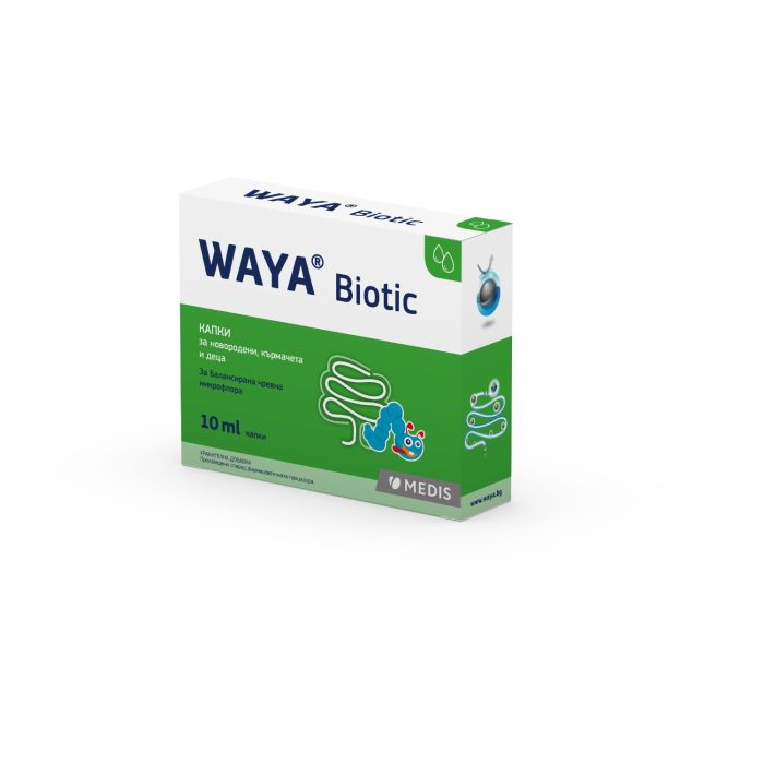 Waya Biotic Капки за балансирана чревна флора за новородени кърмачета и деца х10 мл Medis