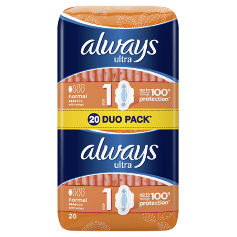 ALWAYS Ultra Normal Duo 4 капки 20 бр. дамски превръзки