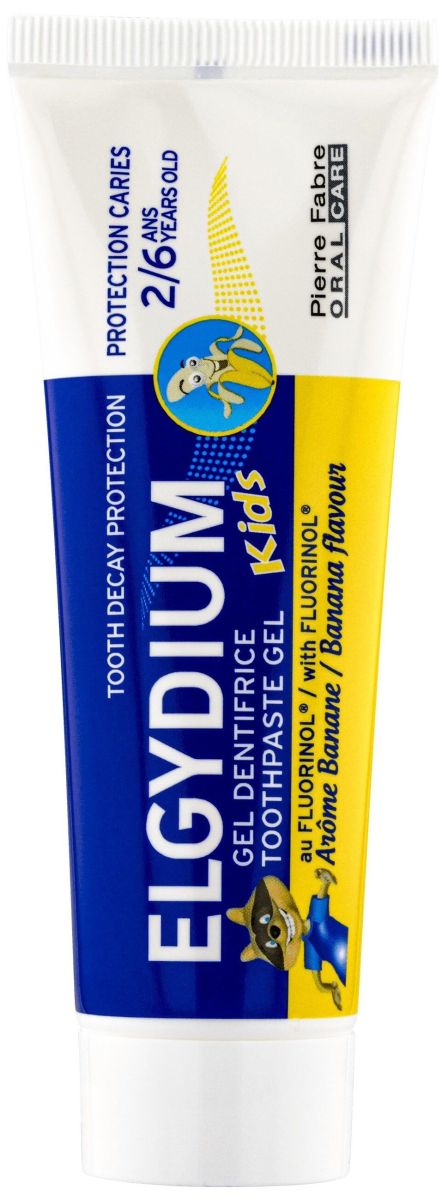 Elgydium Kids Гелообразна паста за зъби, банан, 2-6 години, 50 ml