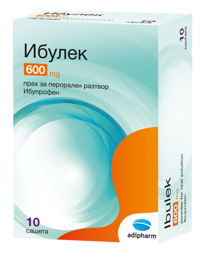 Ибулек при температура и болки 600 мг 10 сашета Adipharm