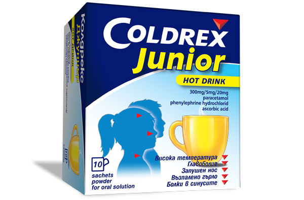 Колдрекс, Coldrex Junior х10 при настинка и грип за деца от 6 до 12г.
