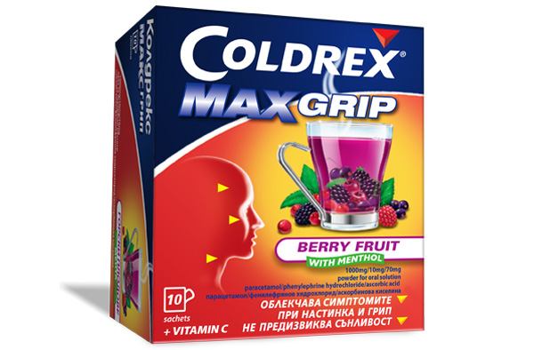 Колдрекс, Coldrex МаксГрип Горски Плодове x10 при настинка и грип