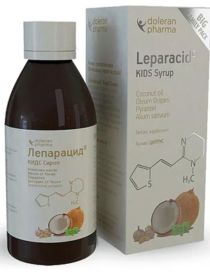 Leparacid Kids Сироп за деца и възрастни При вътрешни паразити и вируси Doleran Pharma 100 мл Лепарацид 